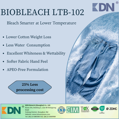 Biobleach LTB-102: การฟอกสีที่มีประสิทธิภาพที่อุณหภูมิต่ำสำหรับผ้าฝ้าย